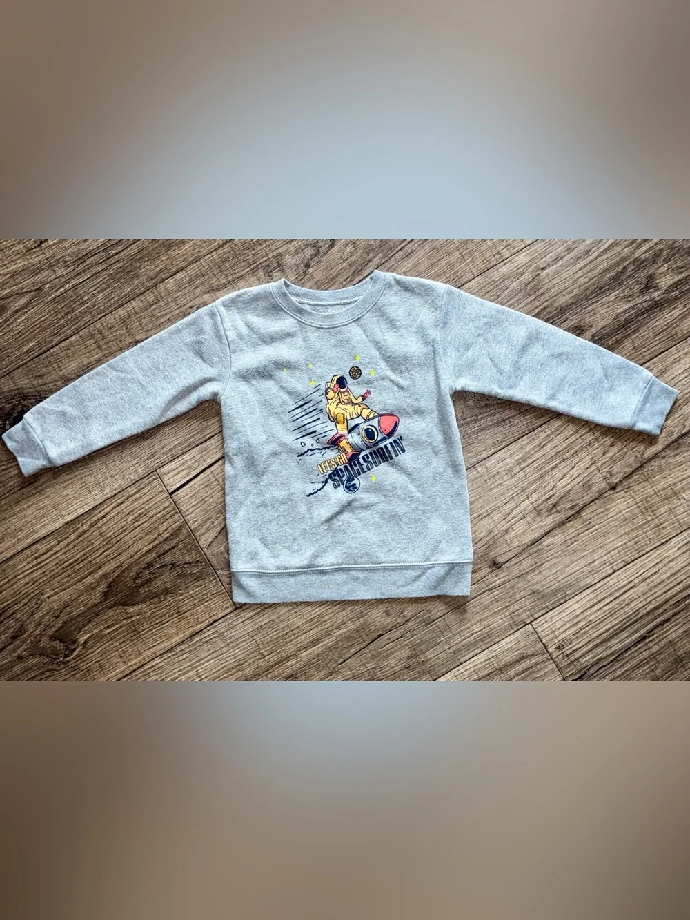 Garanimals Gray Pullover Sweatshirt with Yellow Astronaut and Red Rocket Graphic